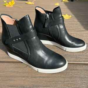 Paola leather wedge booties - Sz 7